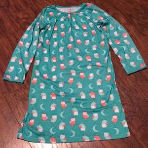 Girls Carter’s Owl Long Sleeve Nightgown sz 8-10